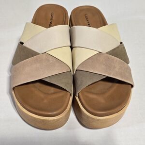 Women's Luckey Brand Dicona wedges sandals Sz 7:5, pre-owned